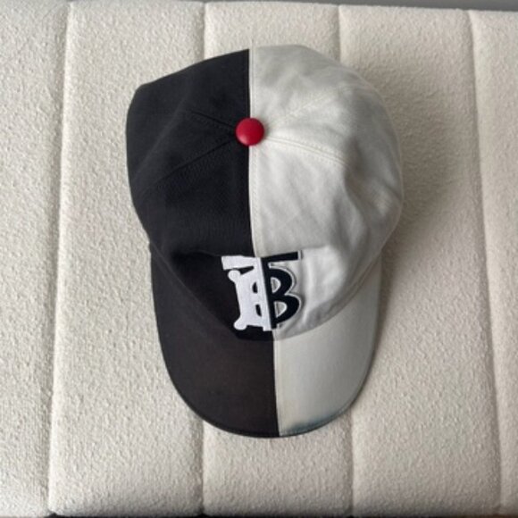 Burberry Black and White TB Logo Cap - Picture 6 of 10